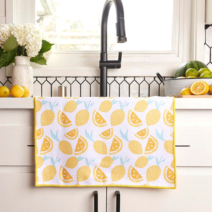 LEMON PARTY blu Kitchen Tea Towel