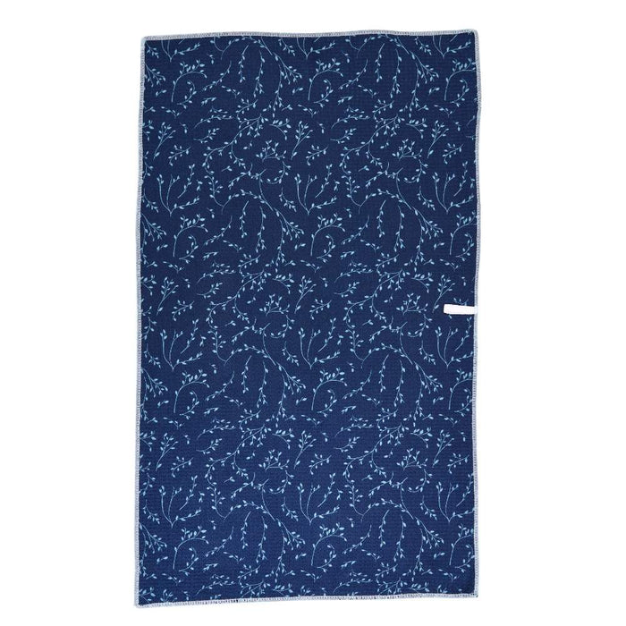 CHRYSANTHEMUM BIRD blu Kitchen Tea Towel