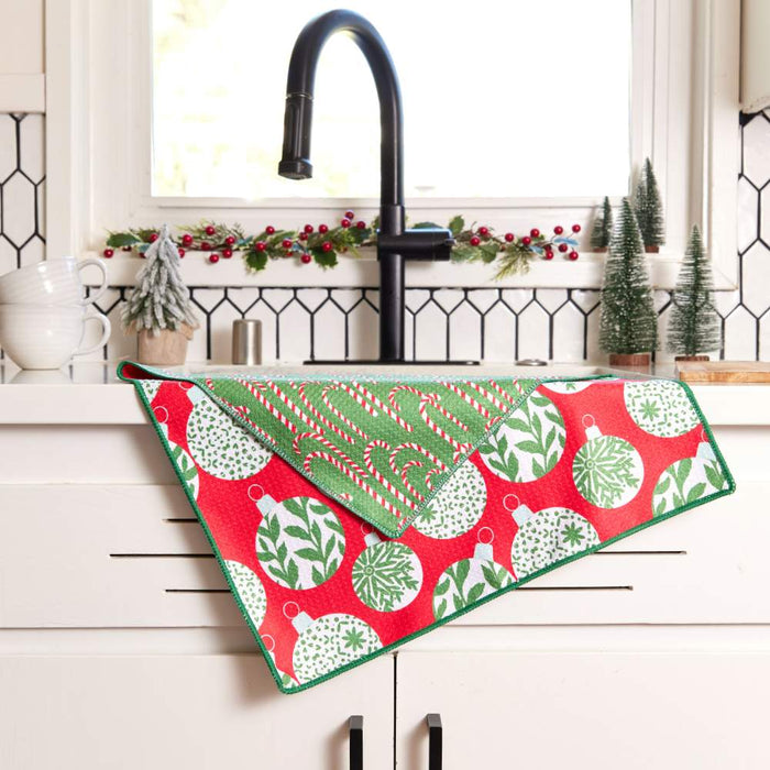 SCANDI ORNAMENTS blu Kitchen Tea Towel