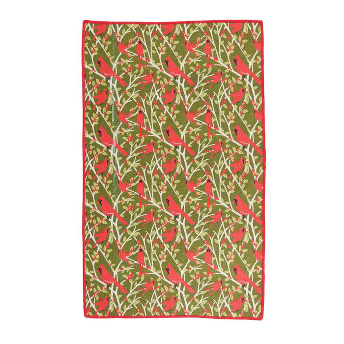 RED CARDINALS blu Kitchen Tea Towel (Available: 09/23/24)