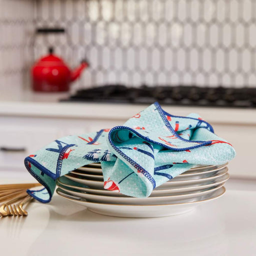 NORDIC SPORTS blu Kitchen Tea Towel