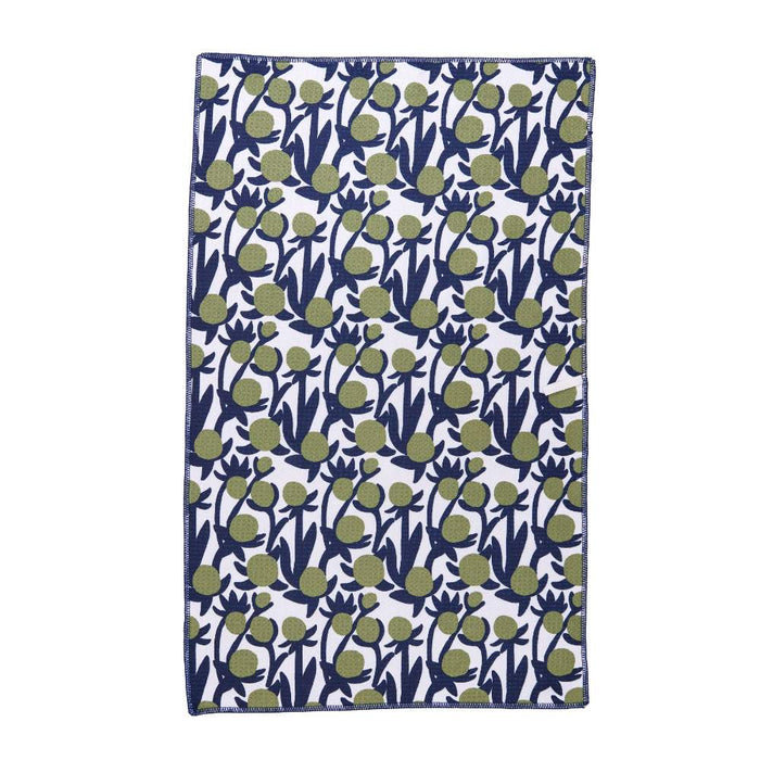 ANEMONE POPPY blu Kitchen Tea Towel