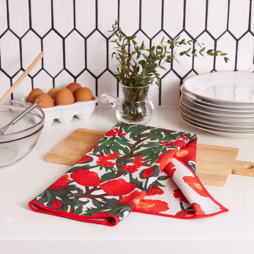 Icelandic Poppies Green Eco Kitchen Tea Towel