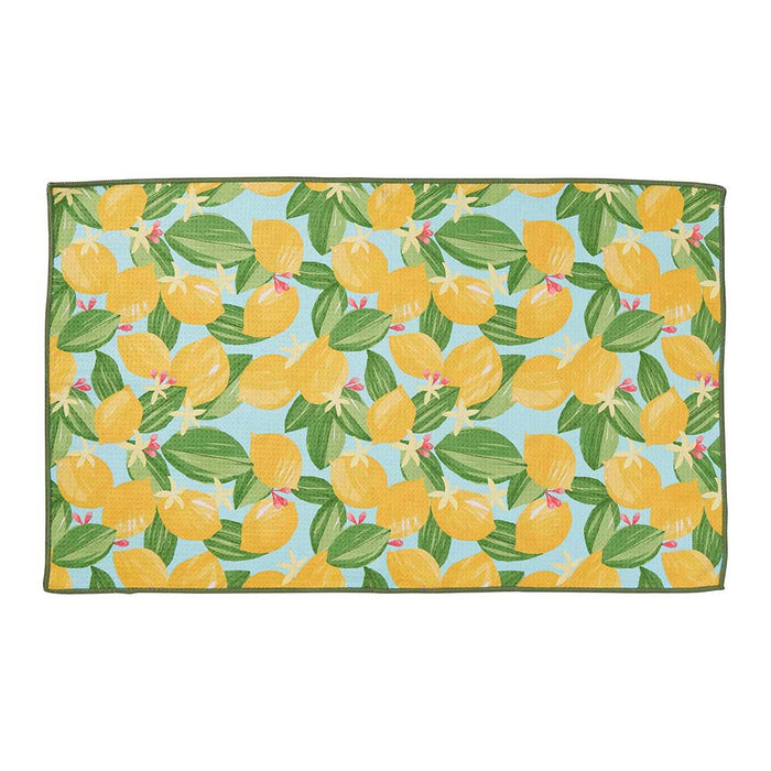 LEMON BLOSSOMS blu Kitchen Tea Towel