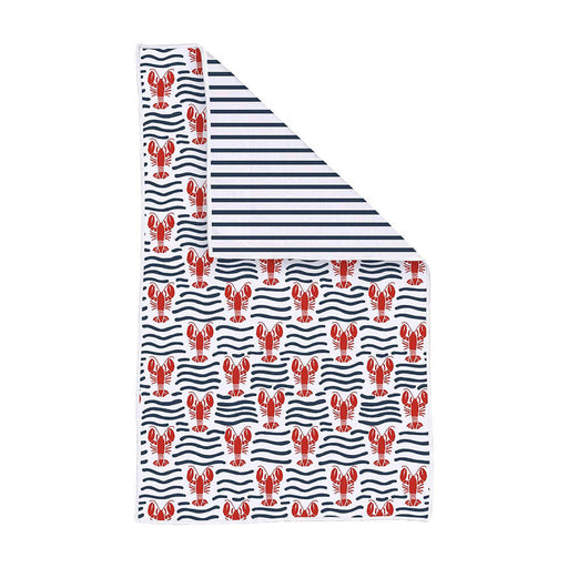 Lobster Waves blu Kitchen Tea Towel