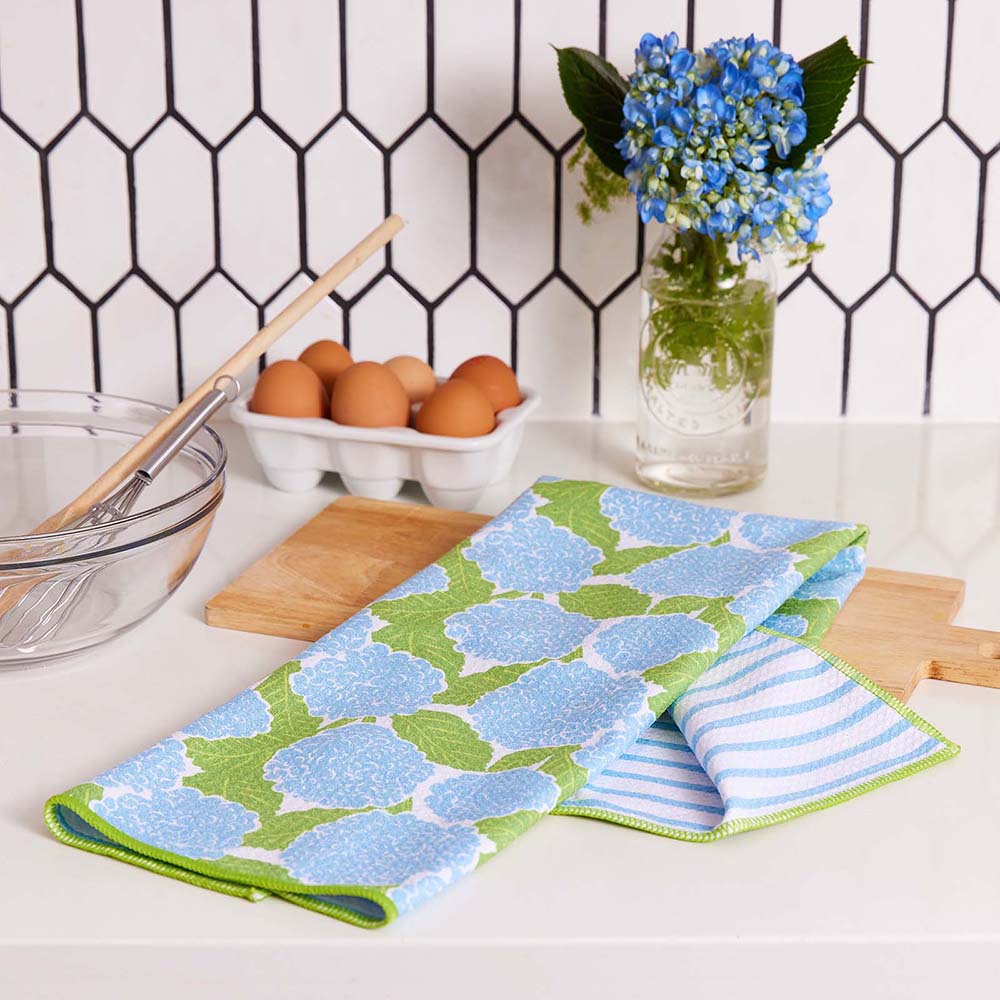 BLUE HYDRANGEA blu Kitchen Tea Towel (Available: 01/17/2025)