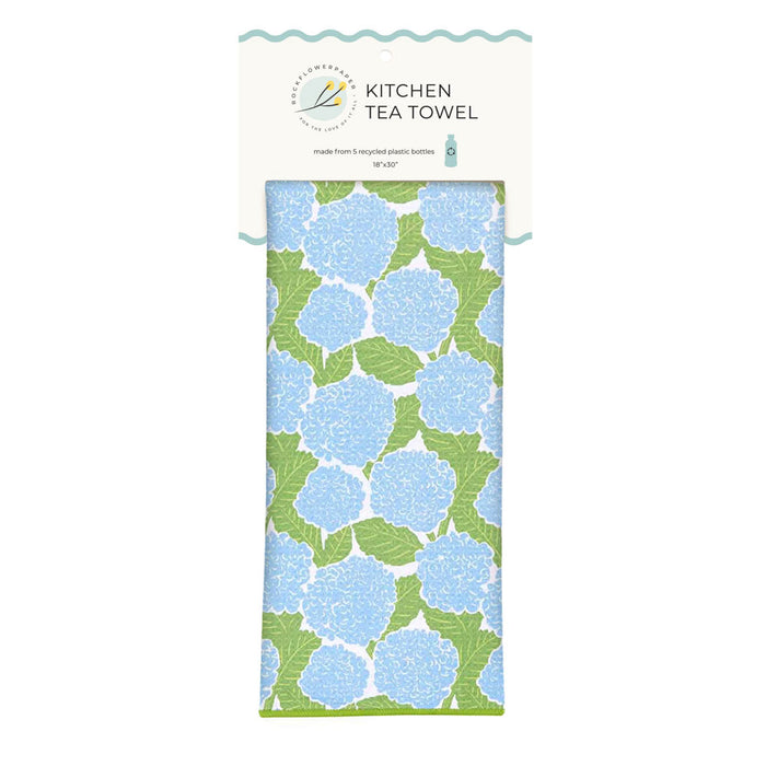 Blue Hydrangea Eco Kitchen Tea Towel