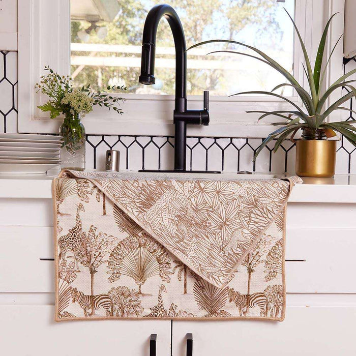 SAFARI ANIMALS blu Kitchen Tea Towel (Available: 03/28/2025)