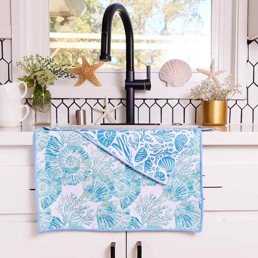 Nautilus Shells blu Kitchen Tea Towel
