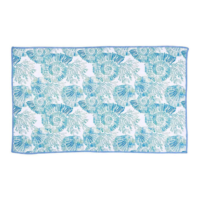 NAUTILUS SHELLS blu Kitchen Tea Towel