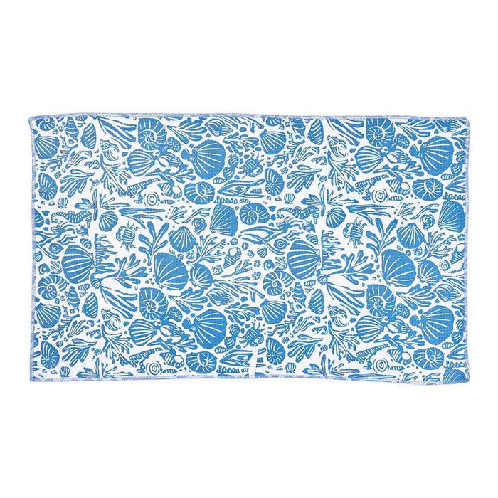 NAUTILUS SHELLS blu Kitchen Tea Towel