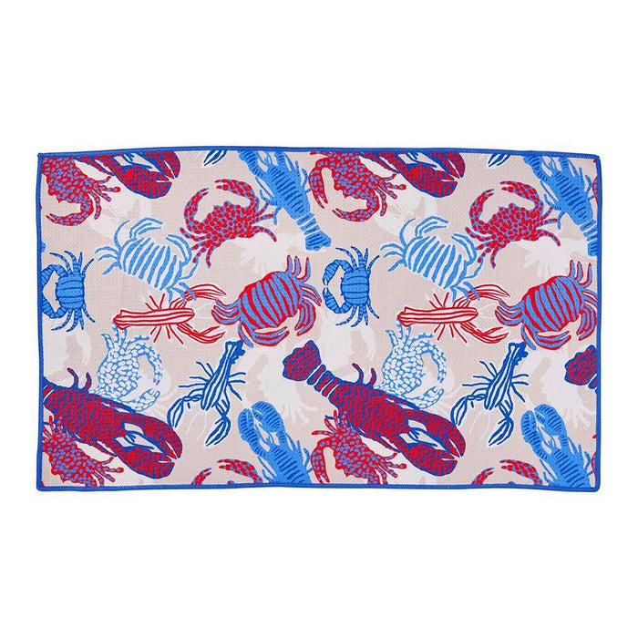 SANDY CLAWS blu Kitchen Tea Towel