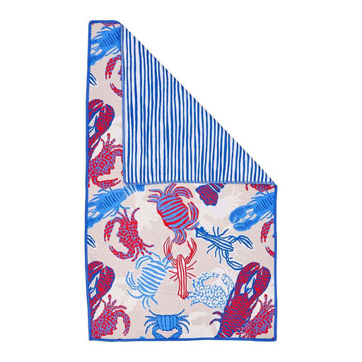 Sandy Claws blu Kitchen Tea Towel