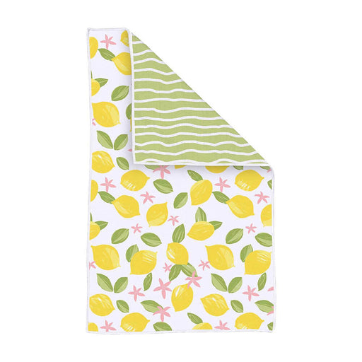 Limone Blossoms blu Kitchen Tea Towel