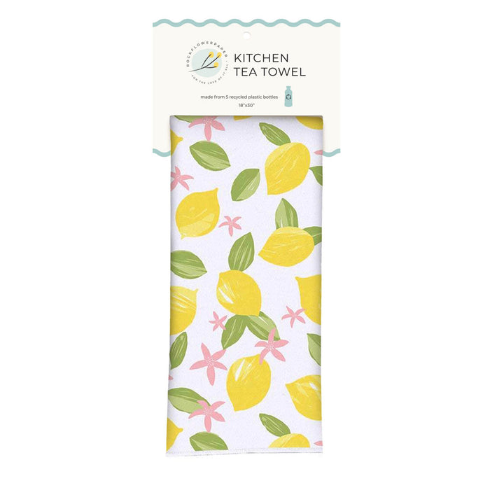Limone Blossoms Eco Kitchen Tea Towel