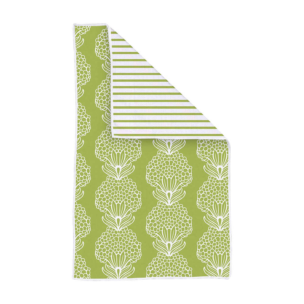 Hydrangea Green blu Kitchen Tea Towel