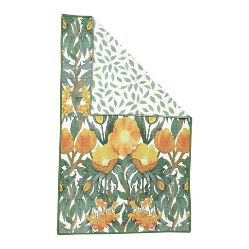 Icelandic Poppies Gold blu Kitchen Tea Towel