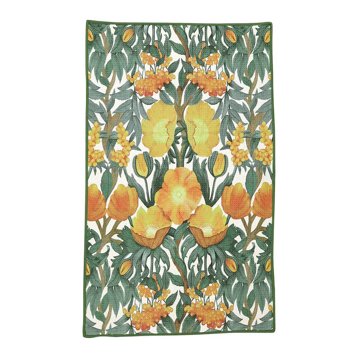 Icelandic Poppies Gold blu Kitchen Tea Towel