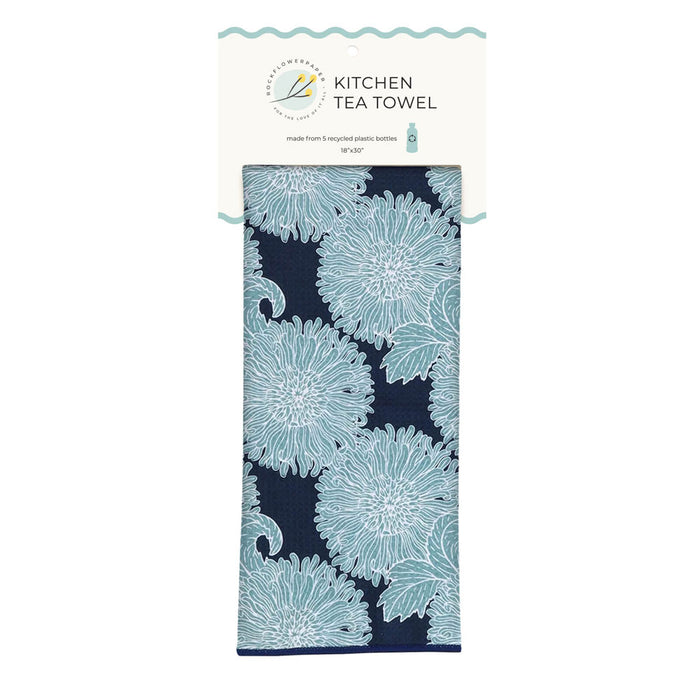 Chrysanthemum Flower Eco Kitchen Tea Towel