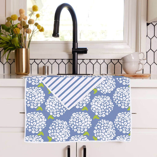 Hydrangea Delight blu Kitchen Tea Towel
