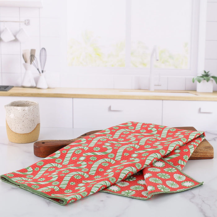 Candy Cane Eco Kitchen Tea Towel