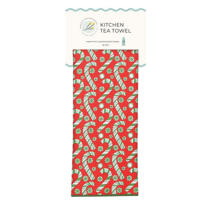 Candy Cane Eco Kitchen Tea Towel