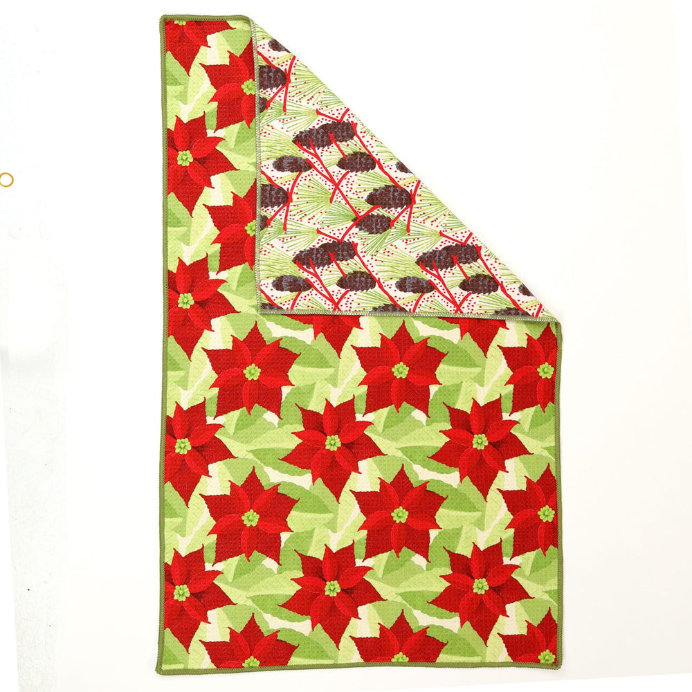 Poinsettia blu Eco Kitchen Tea Towel