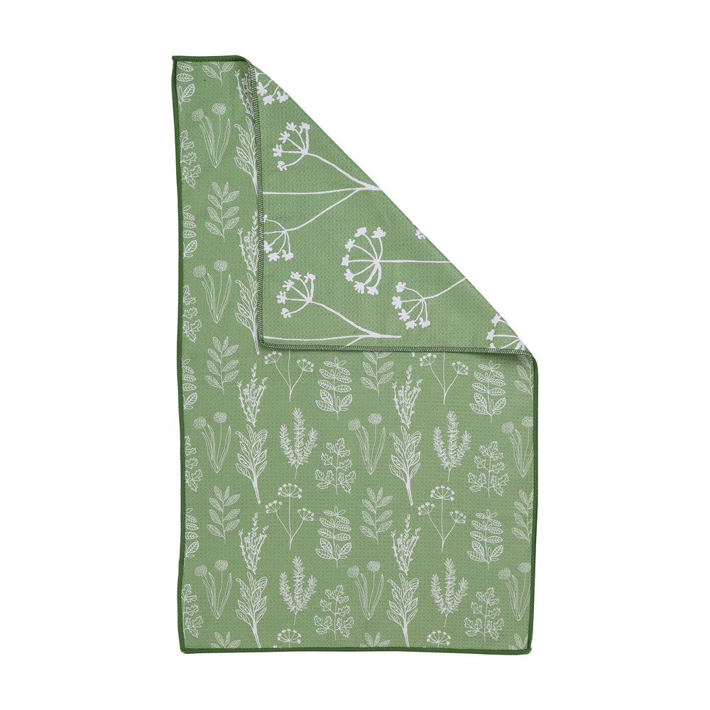 Herbs Green blu Kitchen Tea Towel