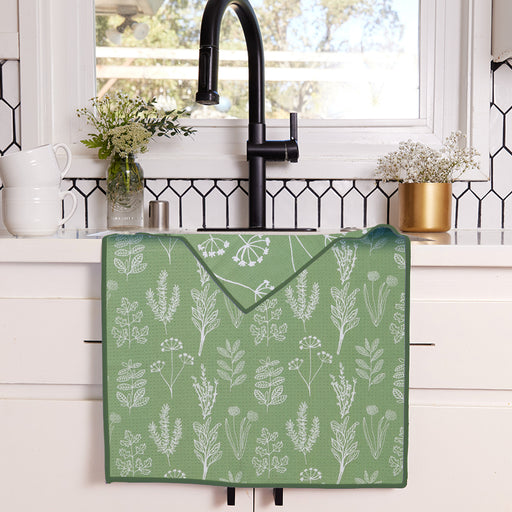 Herbs Green blu Kitchen Tea Towel