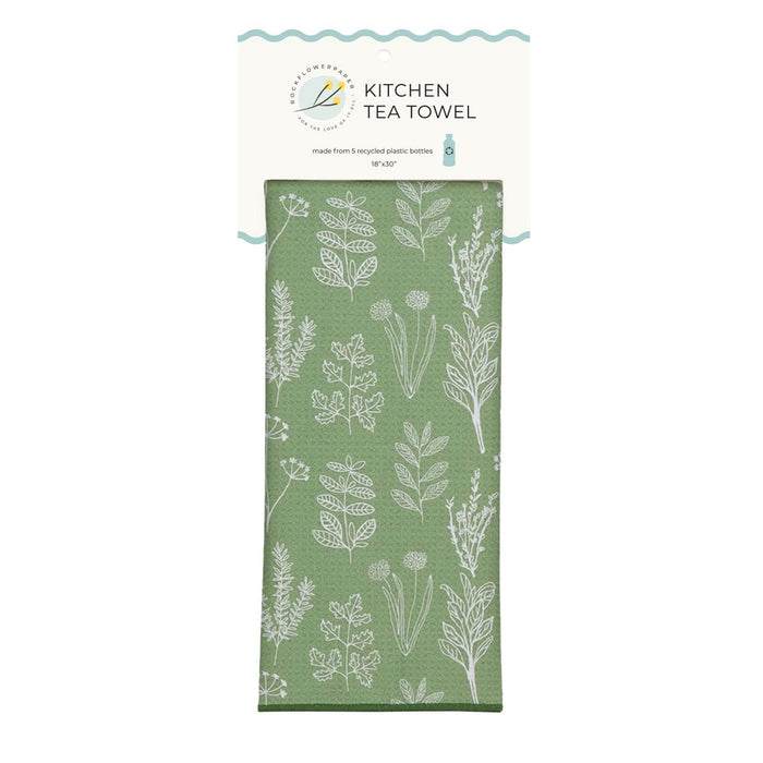 Herbs Green Eco Kitchen Tea Towel