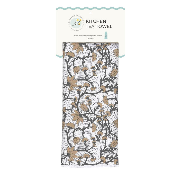 Fleur Tan Eco Kitchen Tea Towel