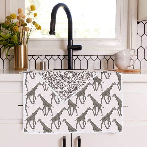 Giraffe Tan blu Kitchen Tea Towel