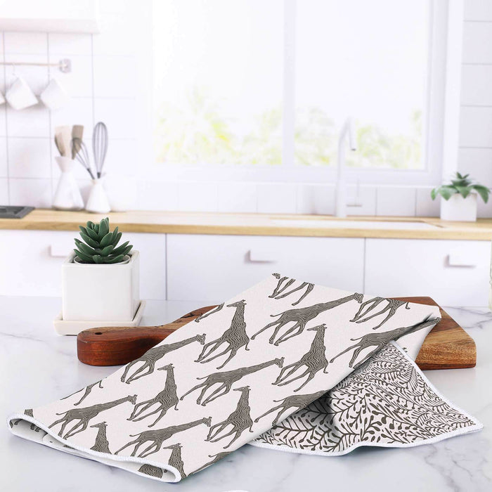 Giraffe Tan blu Kitchen Tea Towel
