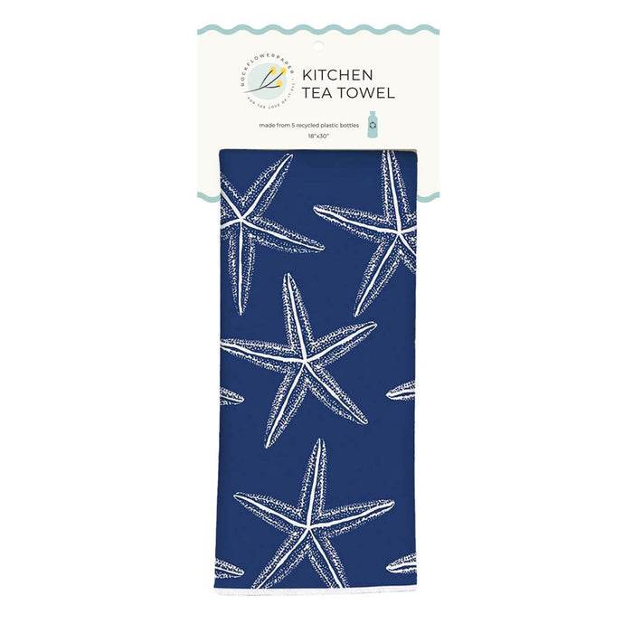 Starfish Navy Eco Kitchen Tea Towel