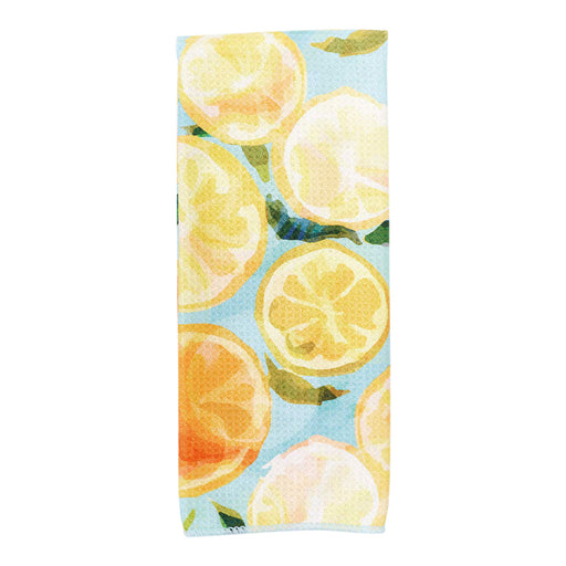 LEMON SLICES blu Kitchen Tea Towel