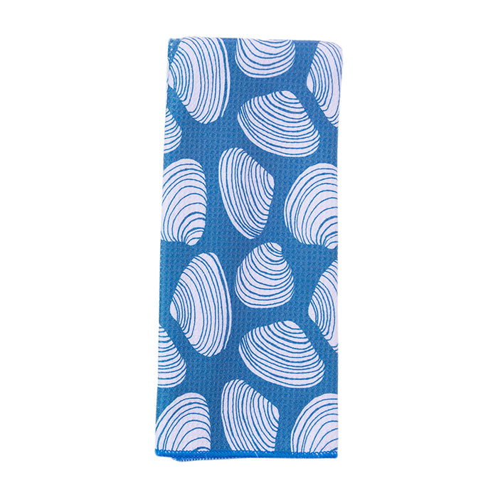 CLAMSHELLS blu Kitchen Tea Towel