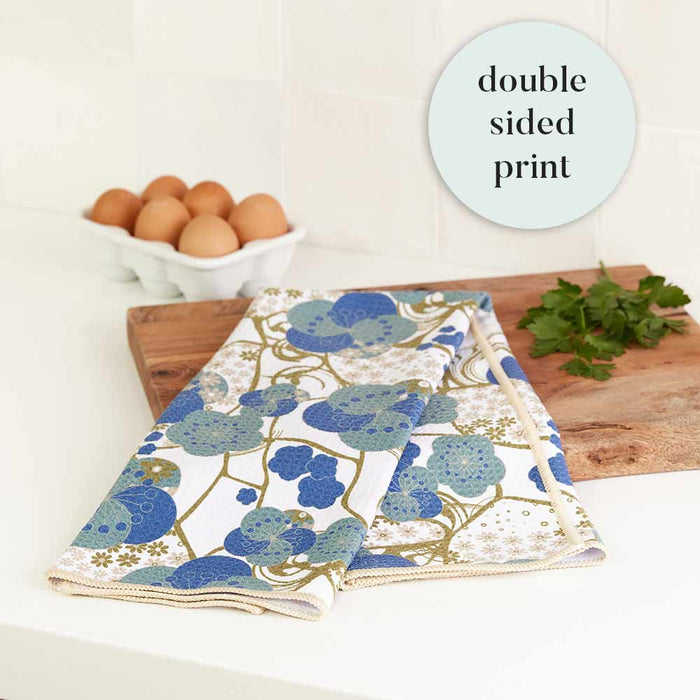 KINTSUGI Blue blu Kitchen Tea Towel