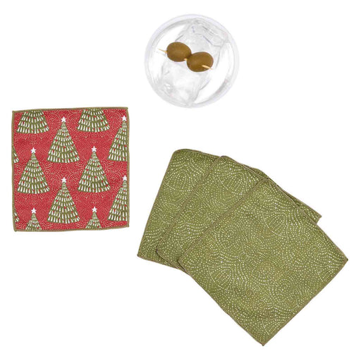 HOLIDAY CHEER Cocktail Napkins, Set of 8