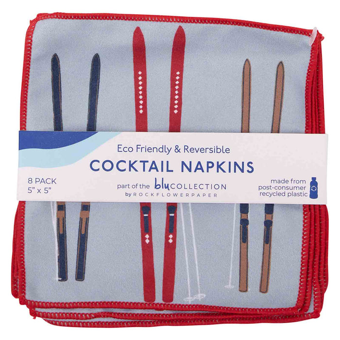 NORDIC SKI Cocktail Napkins, Set of 8