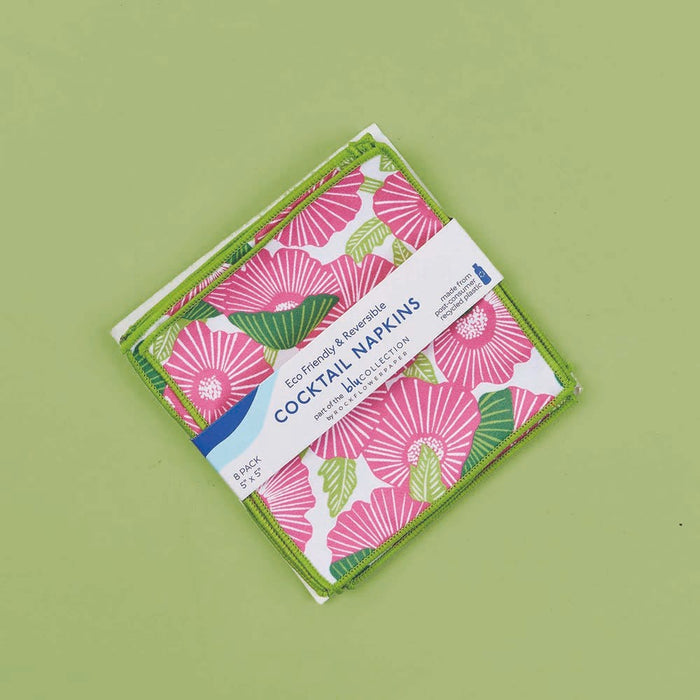 POPPY PAPAVER Reversible Eco Cocktail Napkins, set of 8 (Available: 01/17/2025)