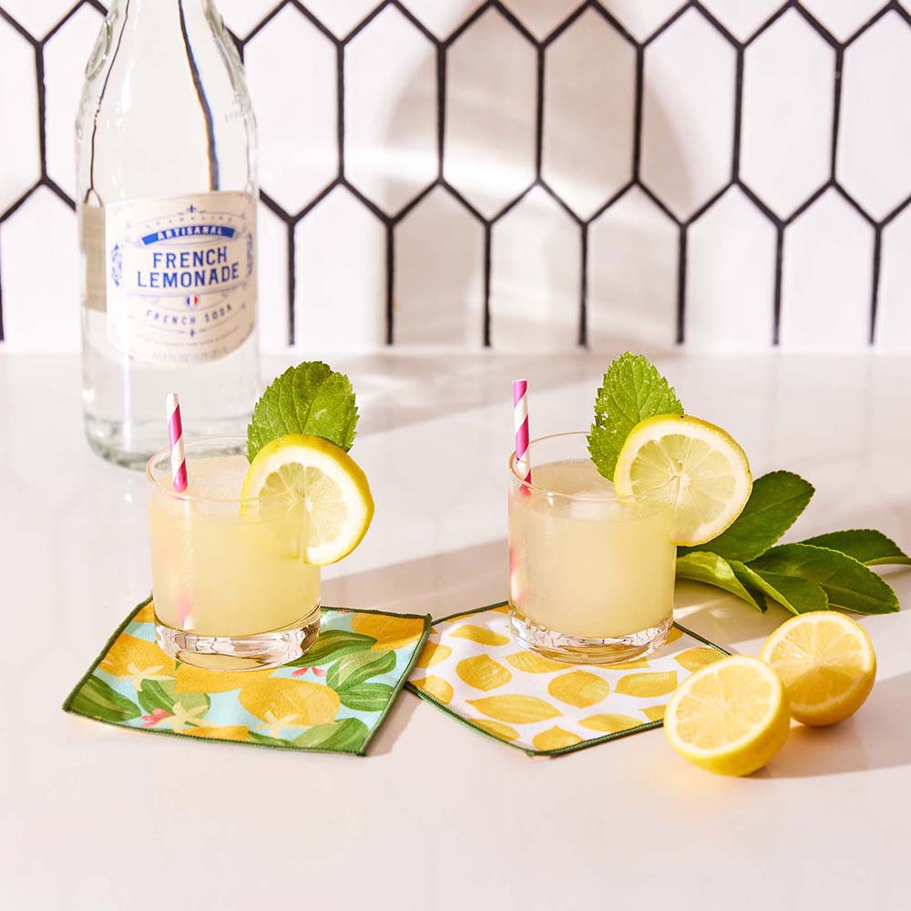 LEMON BLOSSOMS Reversible Eco Cocktail Napkins, set of 8 (Available: 01/17/2025)