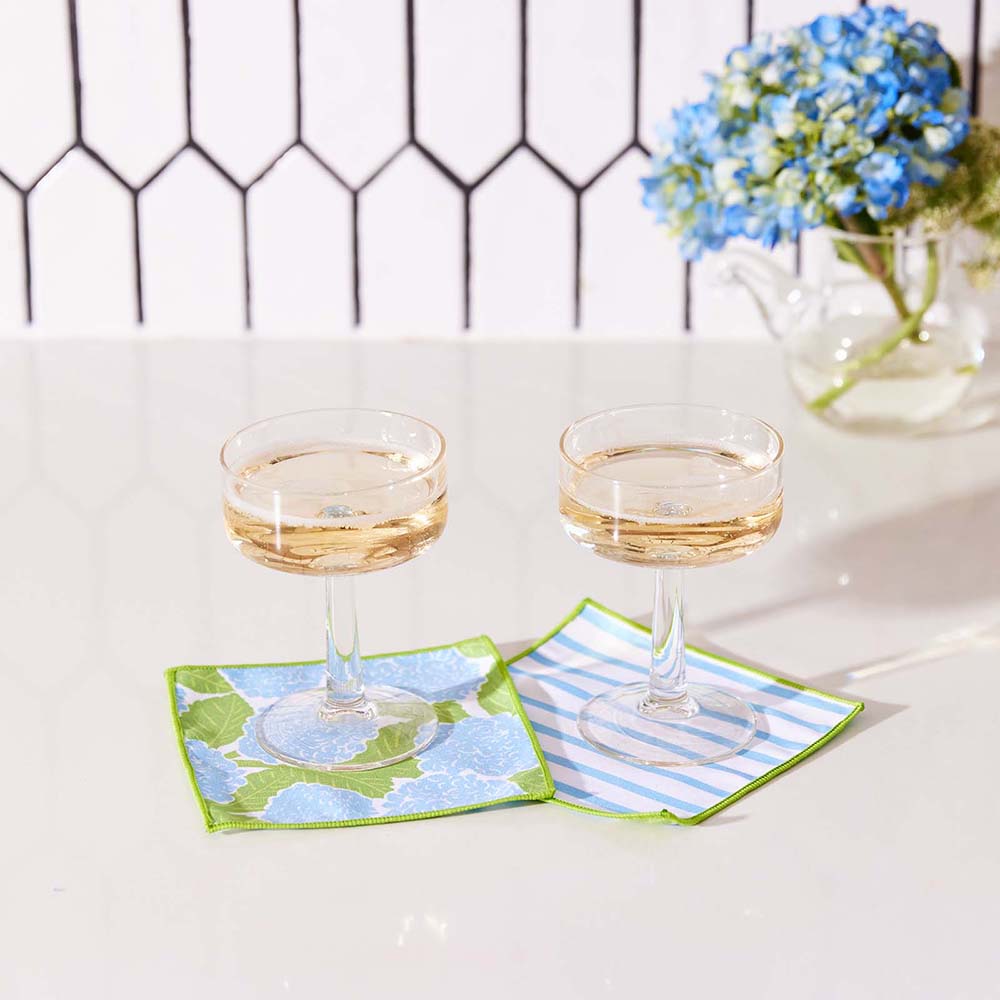 BLUE HYDRANGEA Reversible Eco Cocktail Napkins, set of 8 (Available: 01/17/2025)