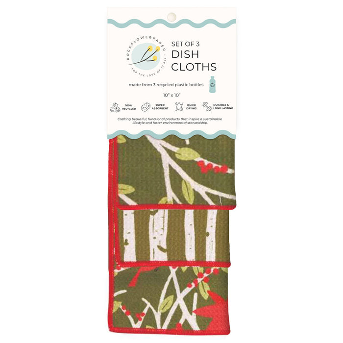 Red Cardinals Eco Dish Cloths (Set of 3)
