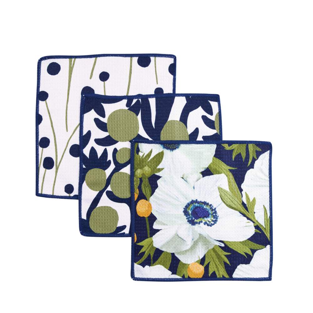 ANEMONE POPPY Dish Cloths, Set of 3 (Available: 09/23/24)