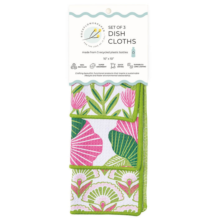 Pink Papaver Eco Dish Cloth (Set of 3)