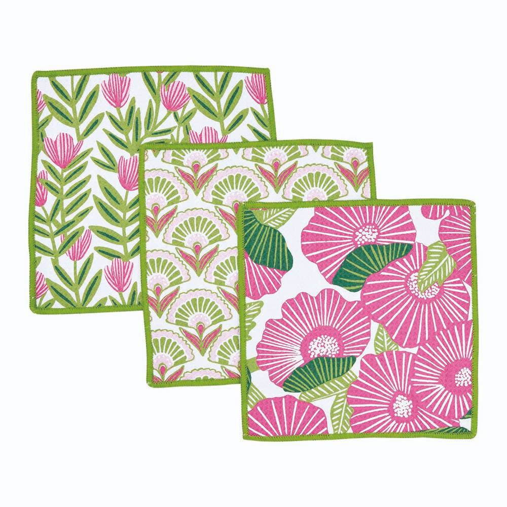 PINK PAPAVER Dish Cloths, Set of 3 (Available: 01/17/2025)