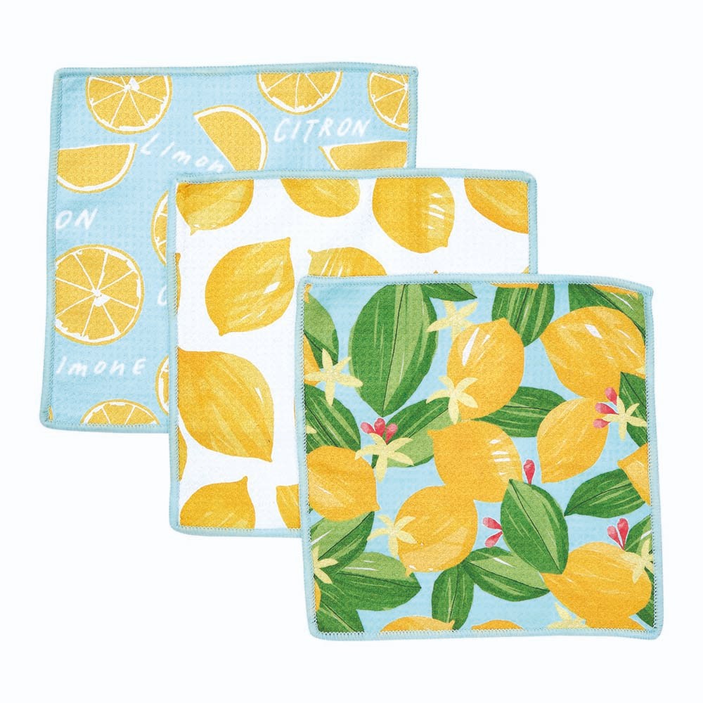 LEMON BLOSSOMS Dish Cloths, Set of 3