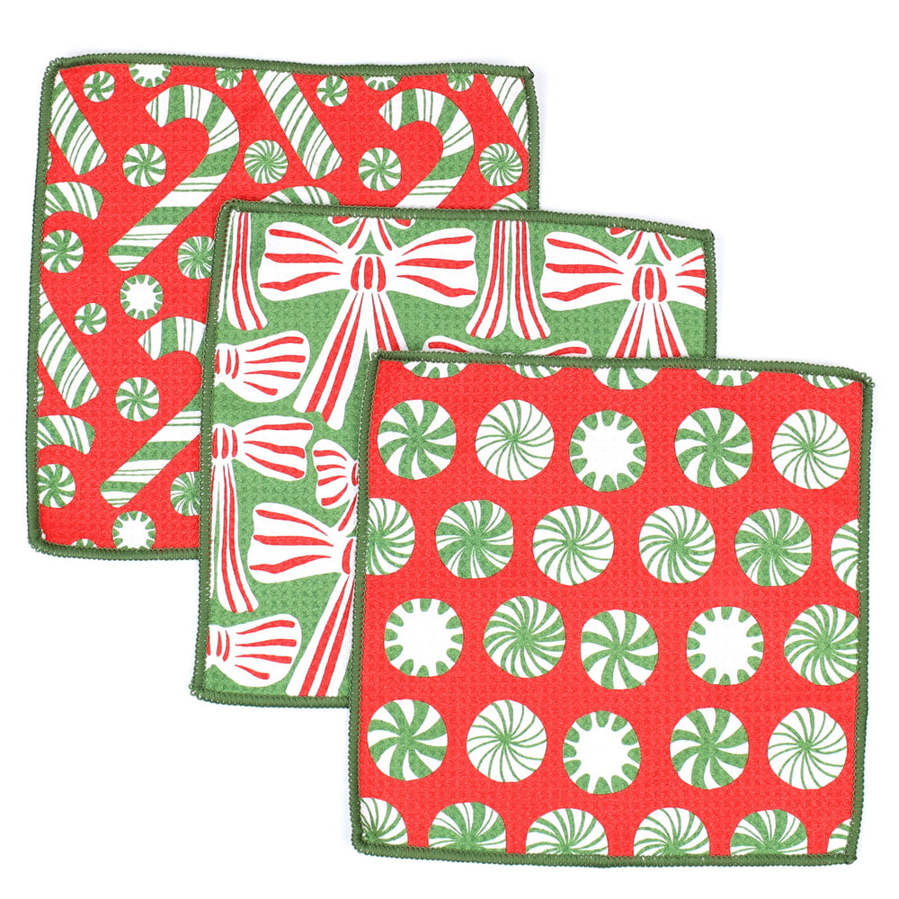 Candy Cane Joy Eco Dish Cloth (Set of 3)