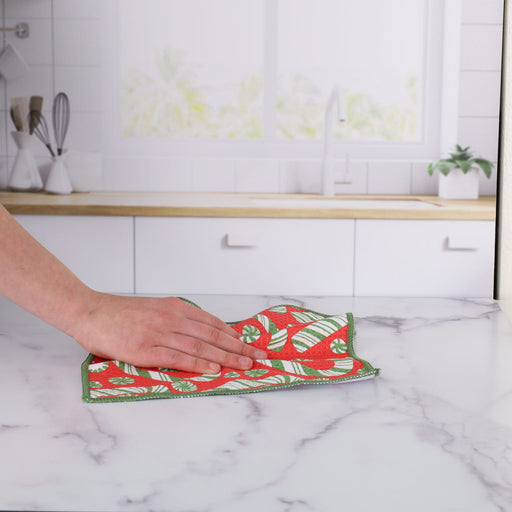 Candy Cane Joy Eco Dish Cloth (Set of 3)