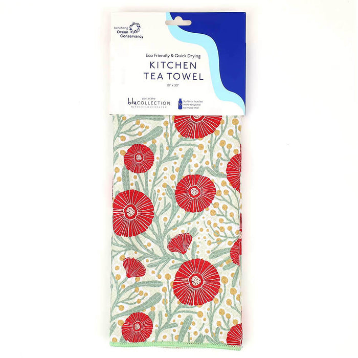 Camellia Bouquet blu Dish Cloth, Set of 3